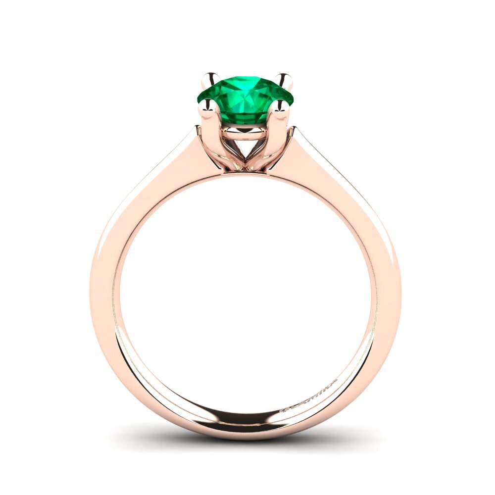 Esmeralda (creada en laboratorio) Anillo de compromiso Ersilia 1.0 crt