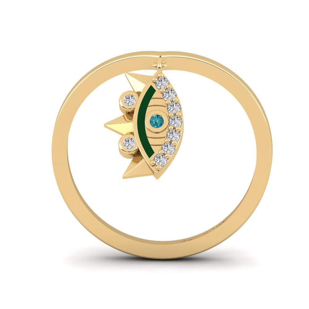 Diamante Azul Anel Escudona