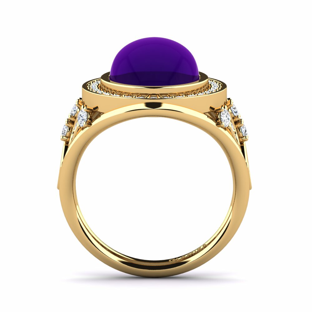 Améthyste Cabochon Bague Estefonia