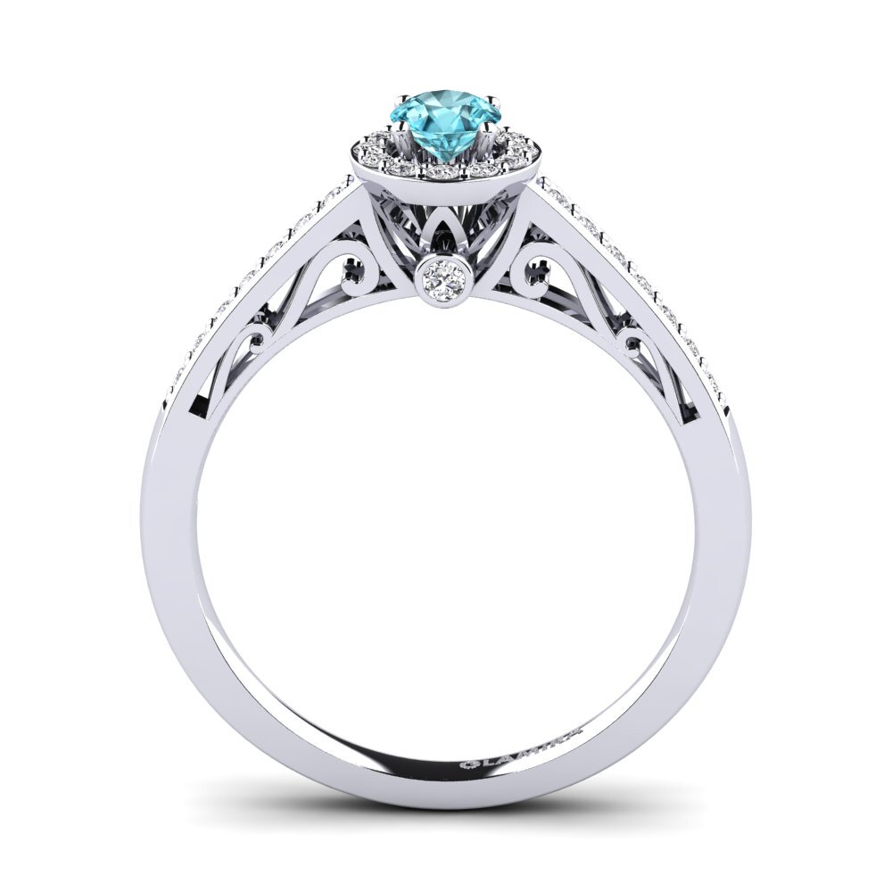 Blue Zircon Engagement Ring Estelle