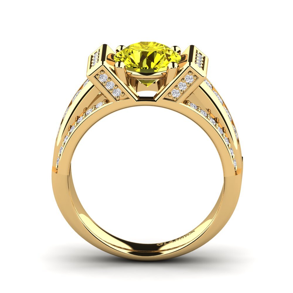 Diamante Amarillo Anillo de compromiso Ethella