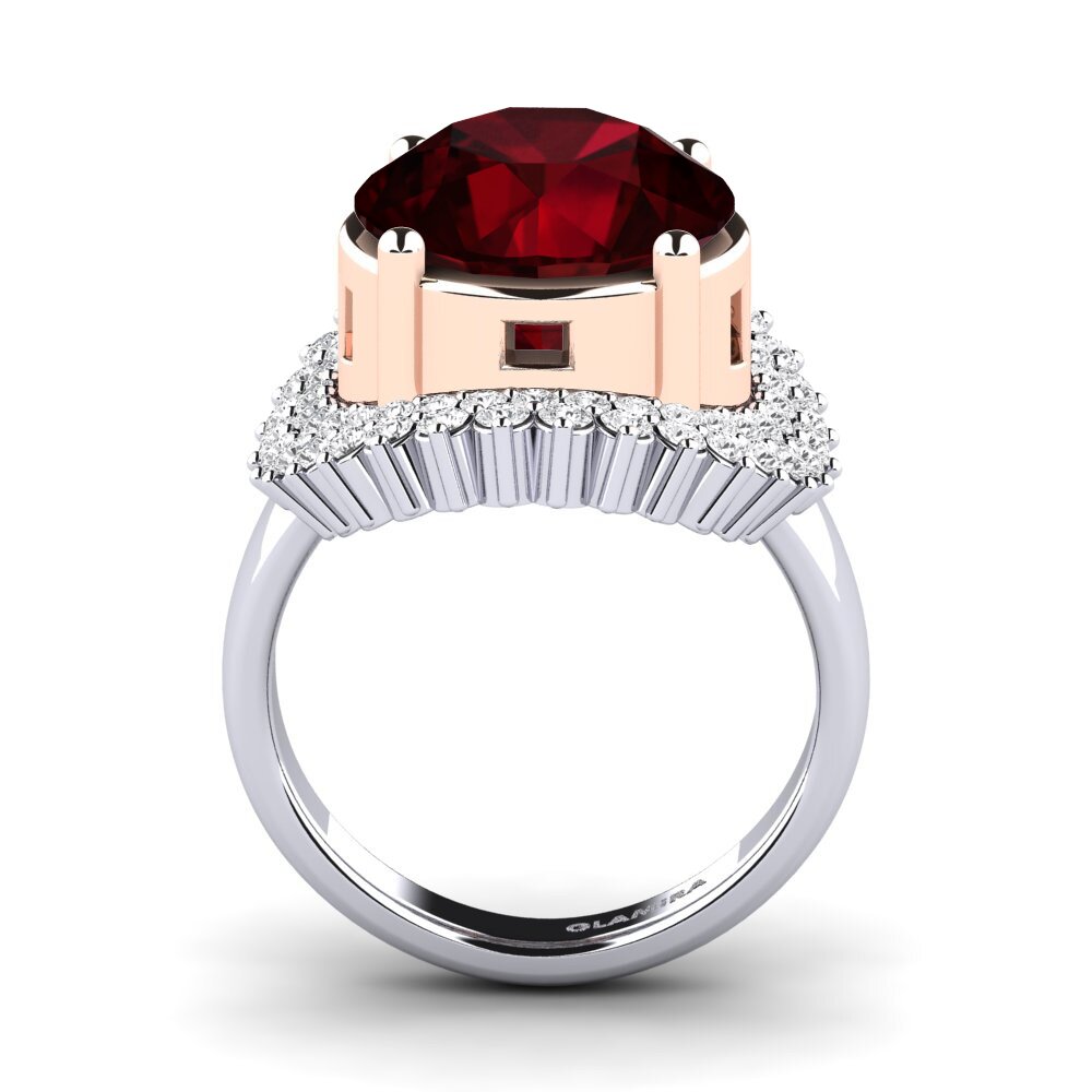 18k Oro Blanco / Rosa Anillo Evan