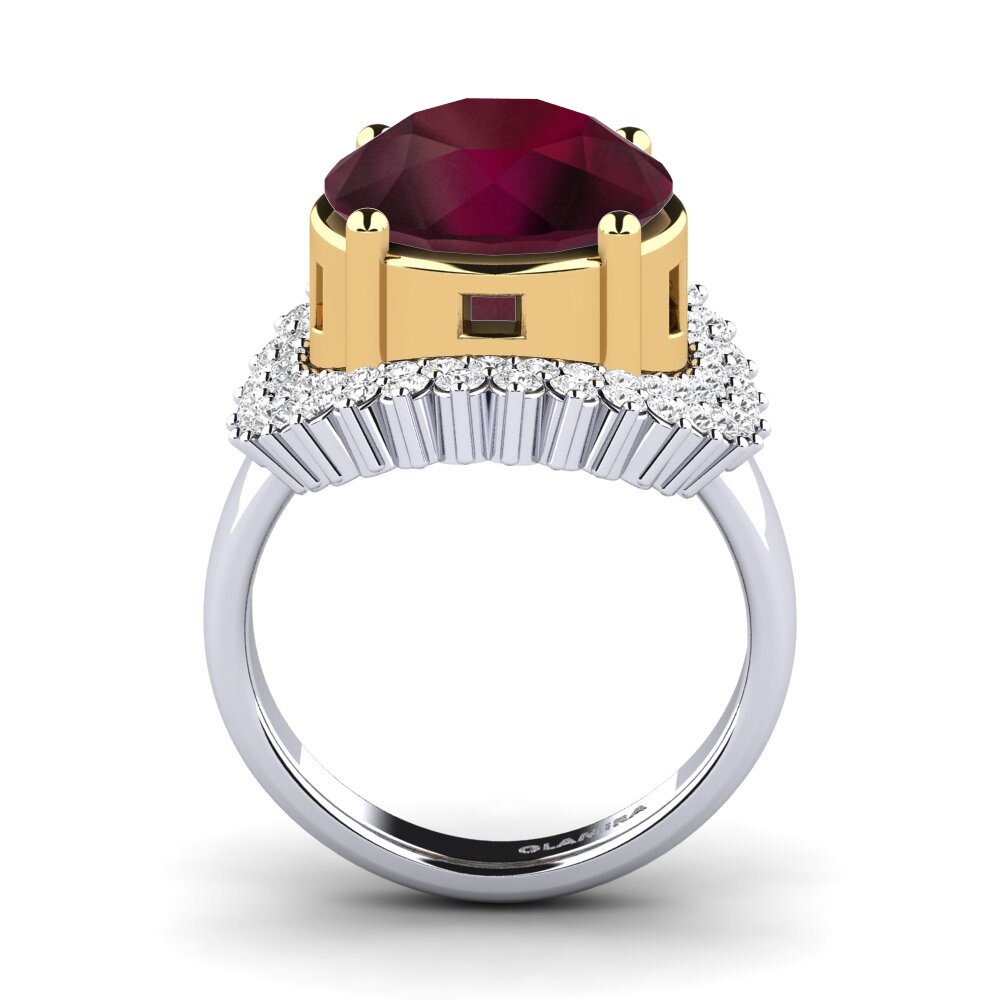 18k Oro Blanco / Amarillo Anillo Evan