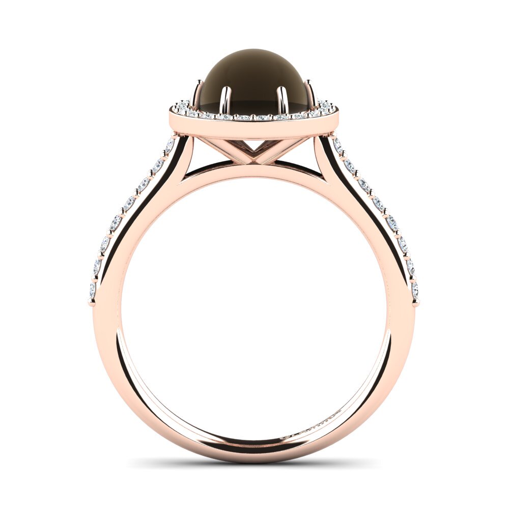 Cabochon Smoky Topaz Ring Evangelina