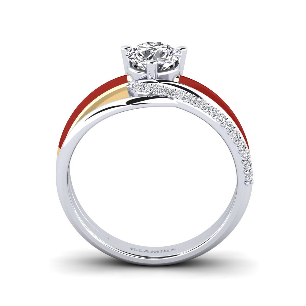 Or Blanc & Jaune 14k Bague de fiançailles Everg