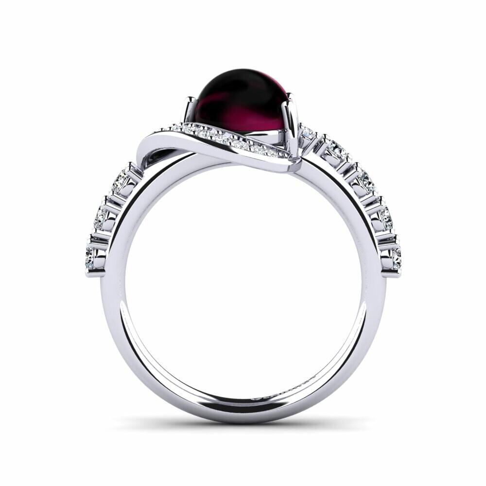 Grenat de Rhodolite Cabochon Bague Everhilda