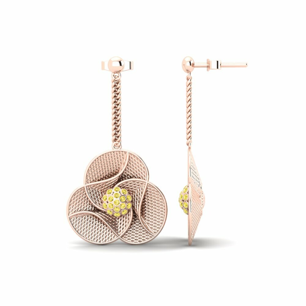 Saphir Jaune Boucle d'oreille femme Evora