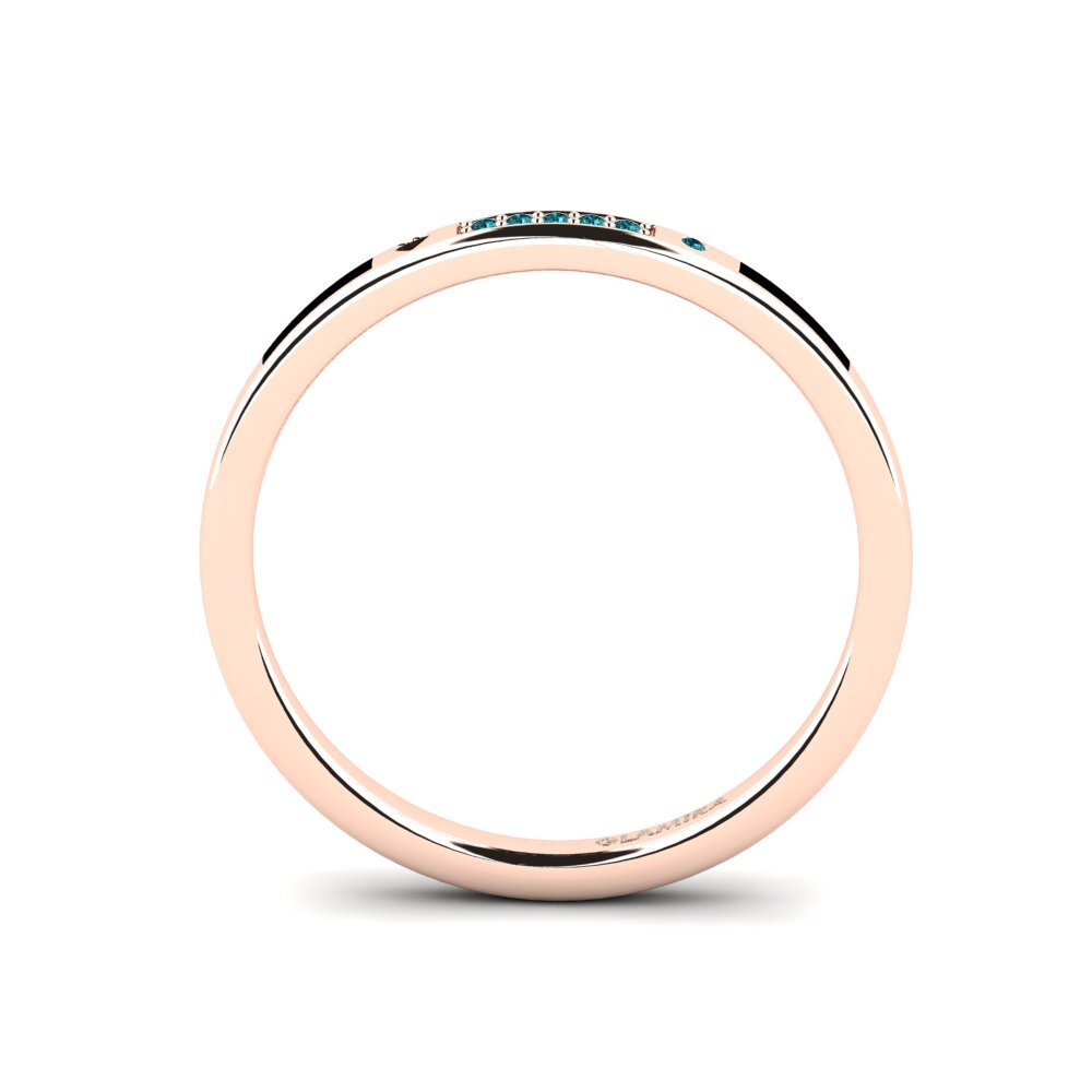 Oro Rosso 585 Diamante Blu Anello da uomo Expai