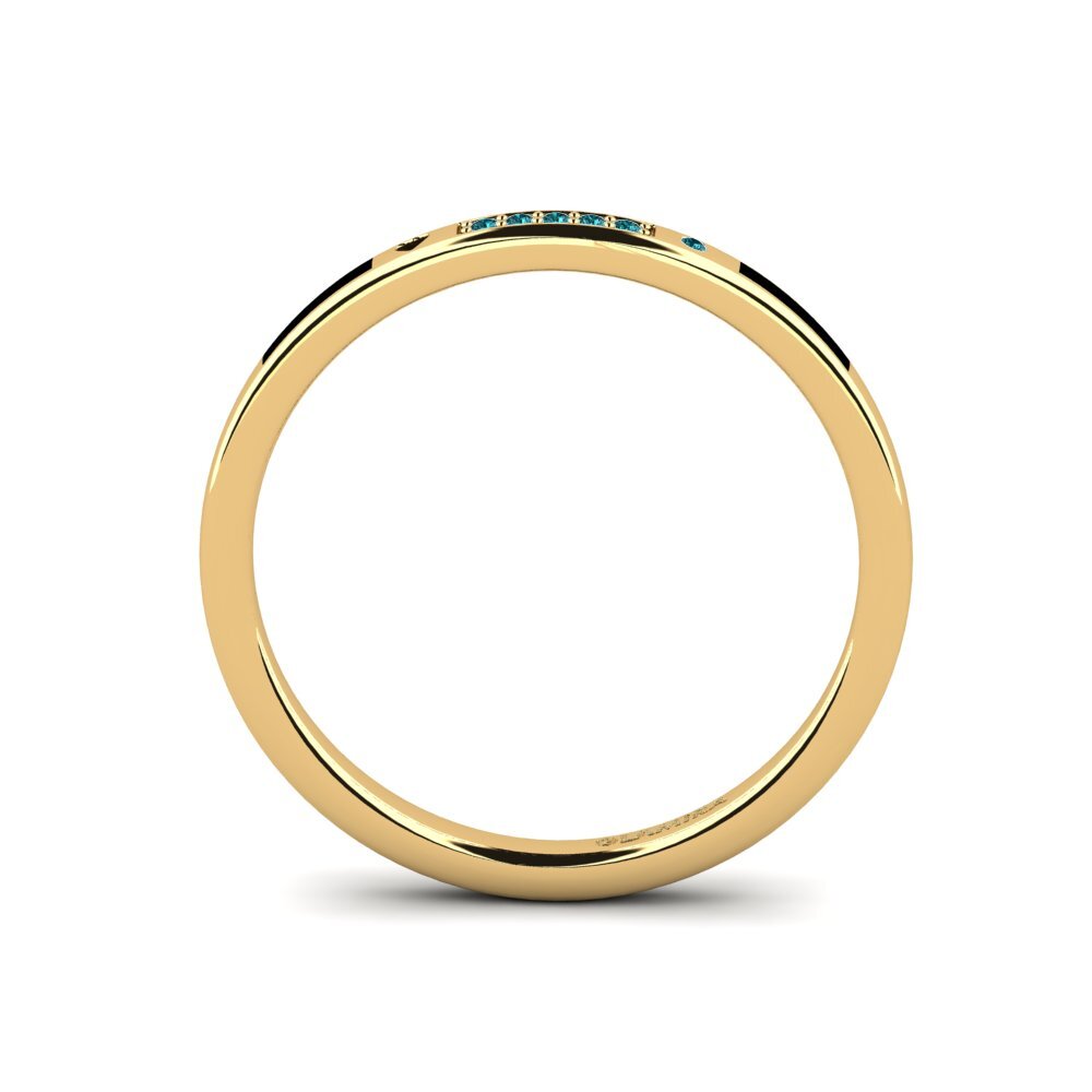 9ct Yellow Gold Blue Diamond Men's Ring Expai