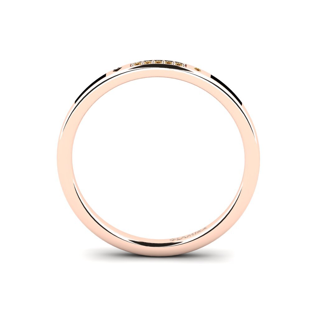 Oro Rosso 585 Diamante Marrone Anello da uomo Expai