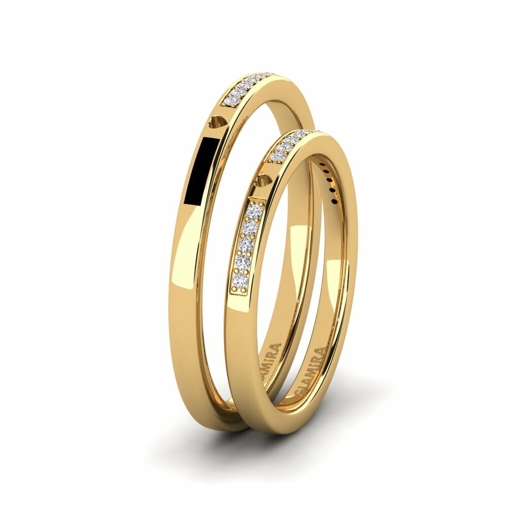 9k Oro Amarillo Anillo Expai Set