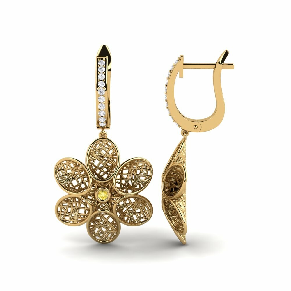 Saphir Jaune Boucle d'oreille femme Ezequiel