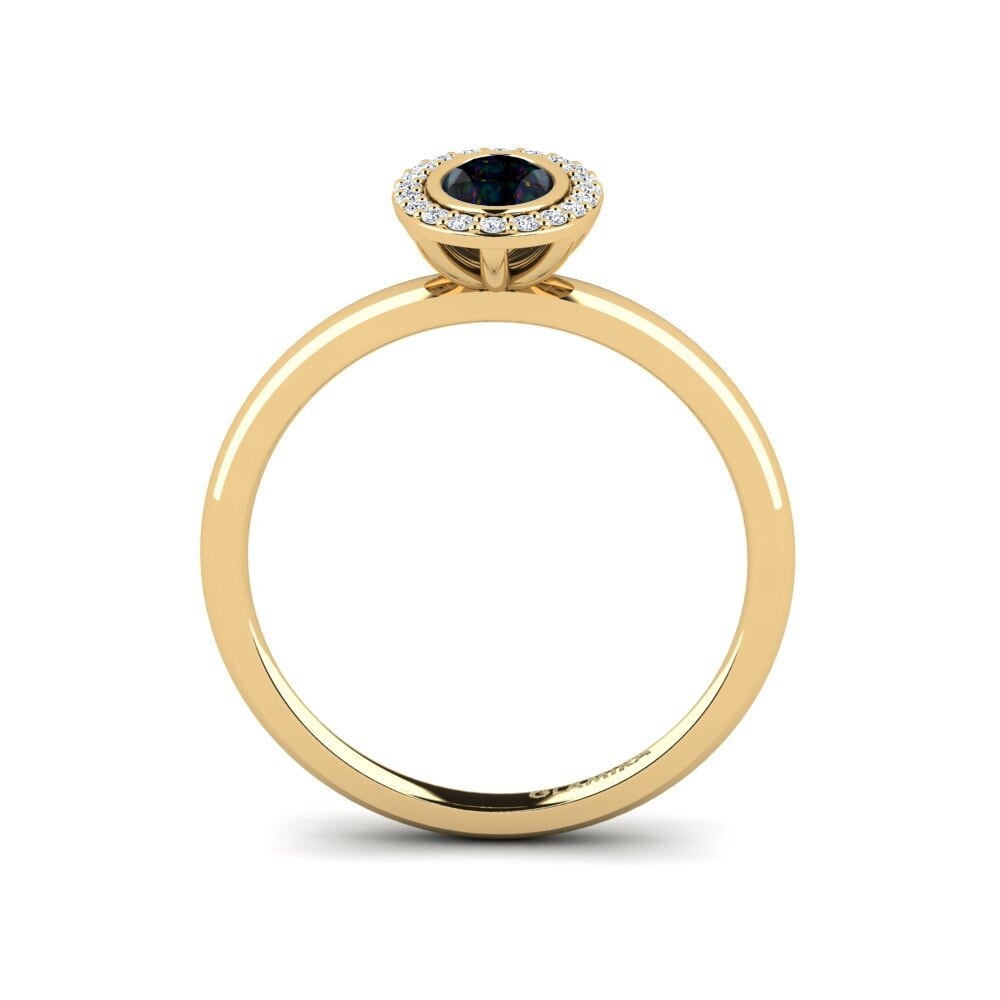 Black Opal Engagement Ring Familotan