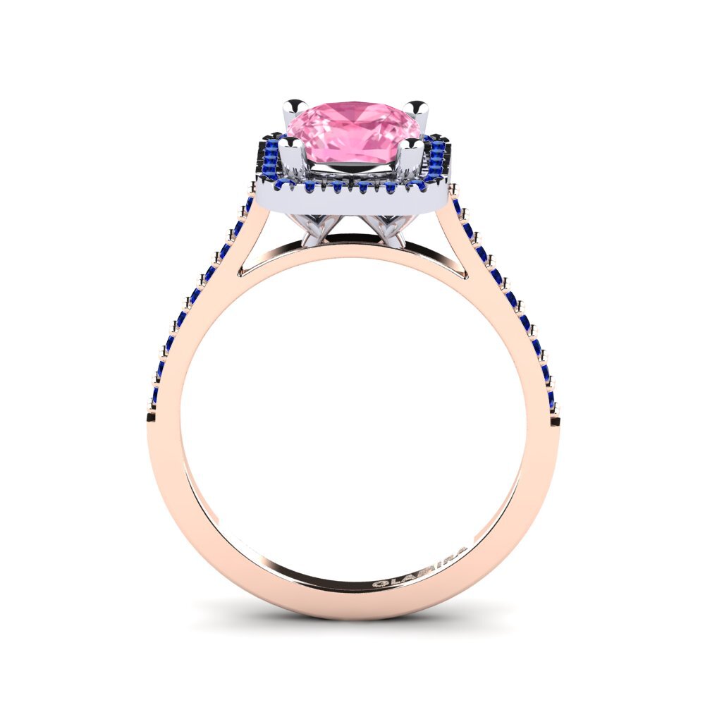 14k Rose & White Gold Engagement Ring Fanetta