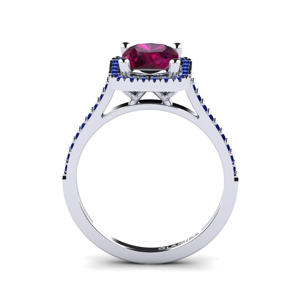 Rhodolite Garnet Engagement Ring Fanetta
