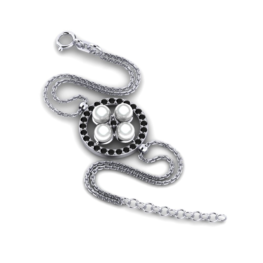 Round Black Diamond Women's Bracelet Fannujahir
