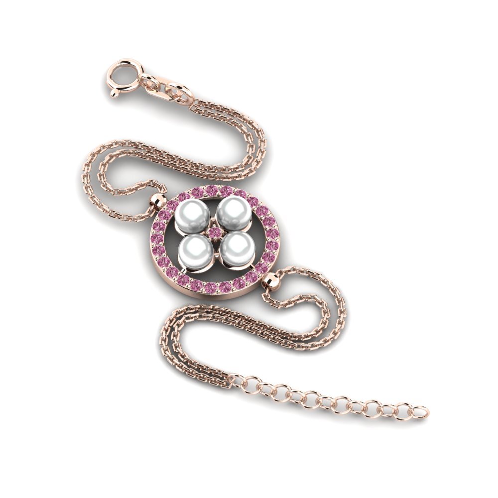 Rotgold 585 Rhodolit-Granat Damen armband Fannujahir