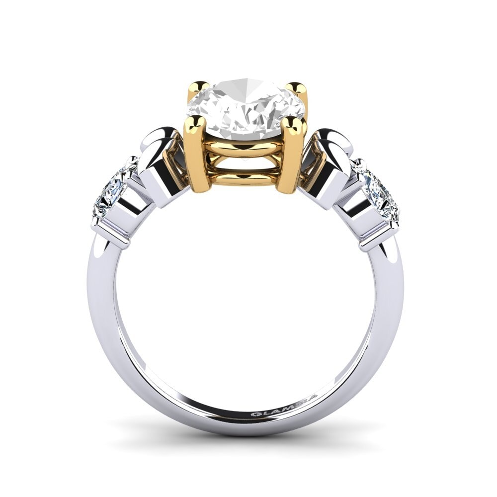 14ct White / Yellow Gold White Topaz Engagement Ring Faried