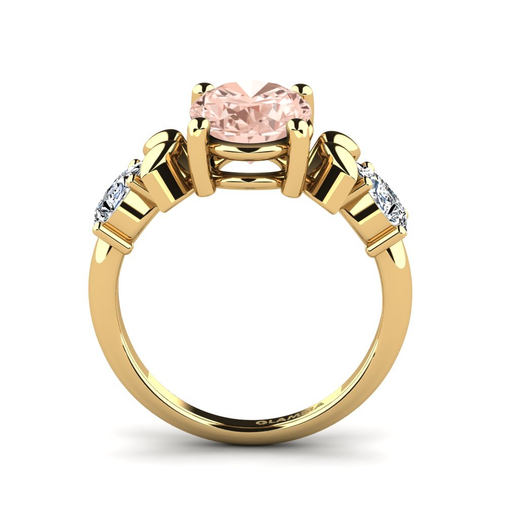 14ct Yellow Gold Morganite Engagement Ring Faried