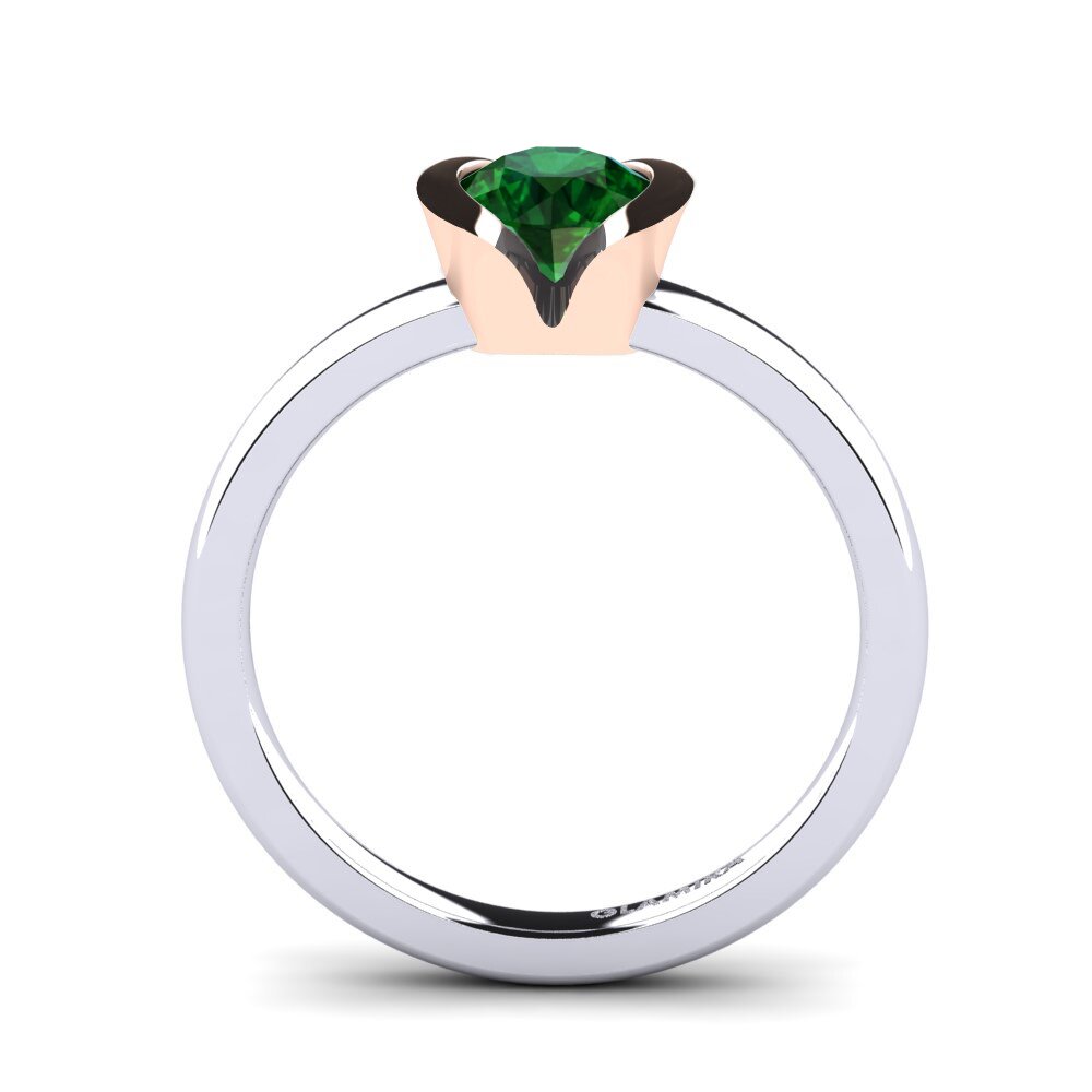 14ct White & Rose Gold Tsavorite Engagement Ring Farrah
