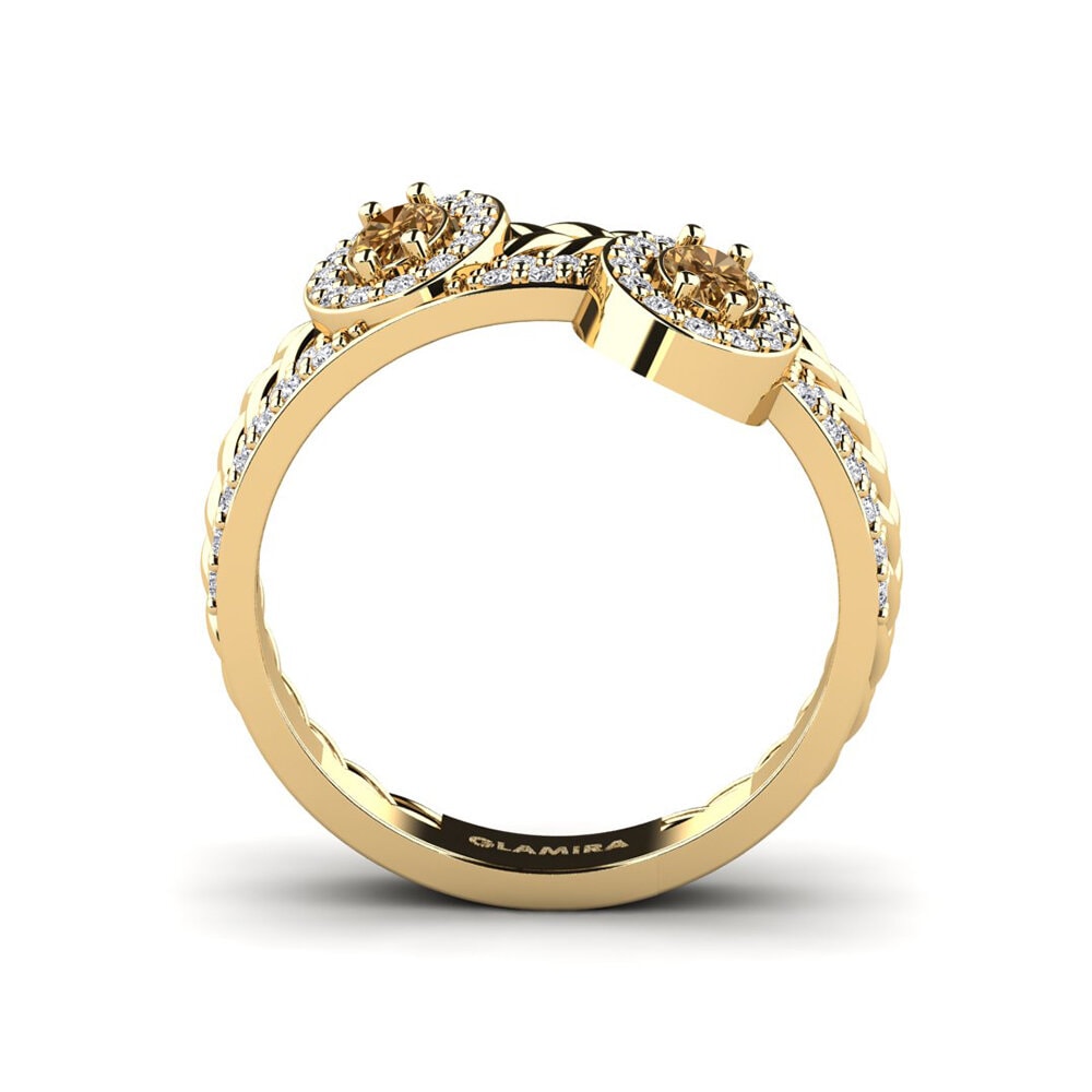 Ovalado Diamante café Anillo Haydrs