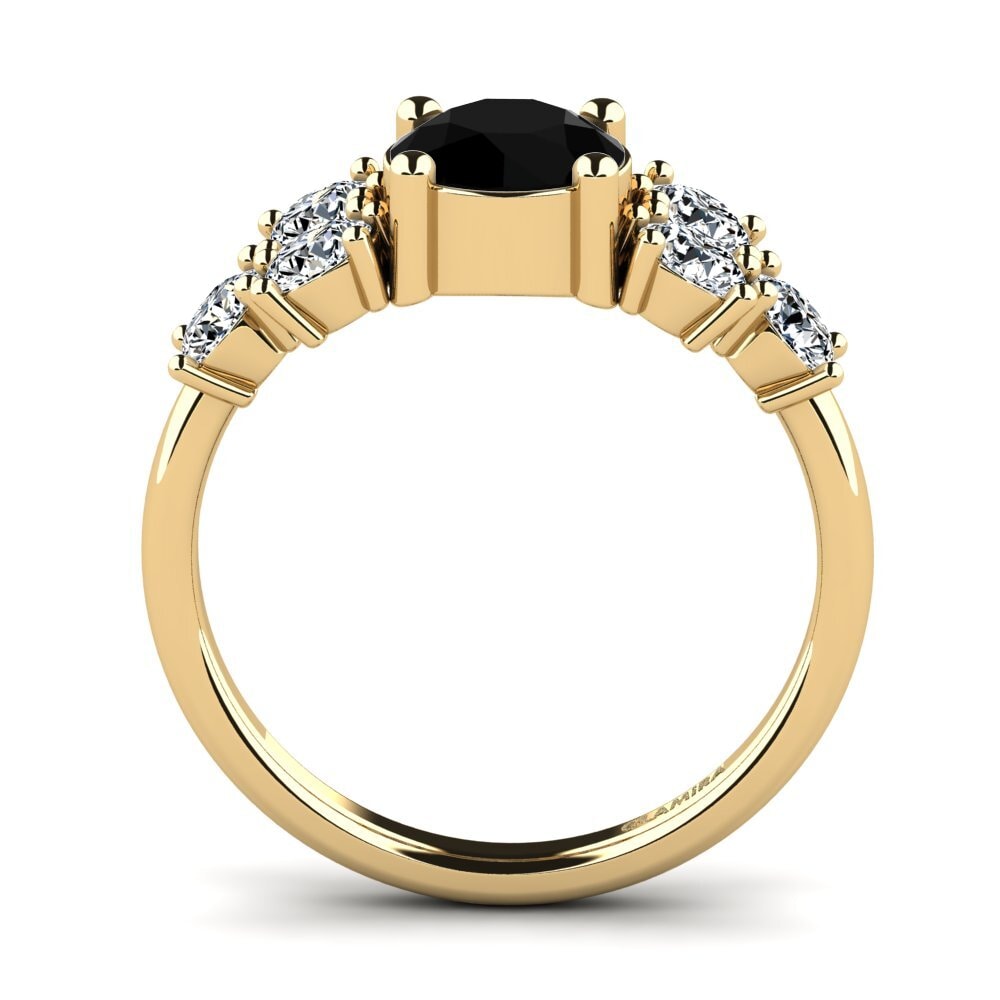 Black Sapphire Women's Ring Fatond