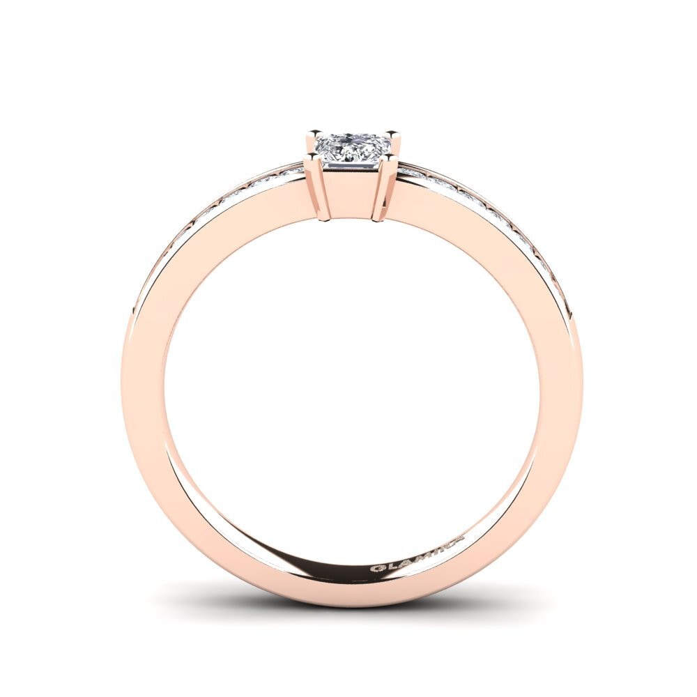 Rotgold 750 Prinzess Verlobungsringe Fausta 0.27 crt