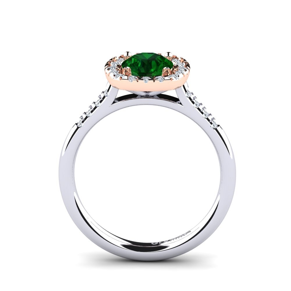 14ct White & Rose Gold Tsavorite Engagement Ring Fayette