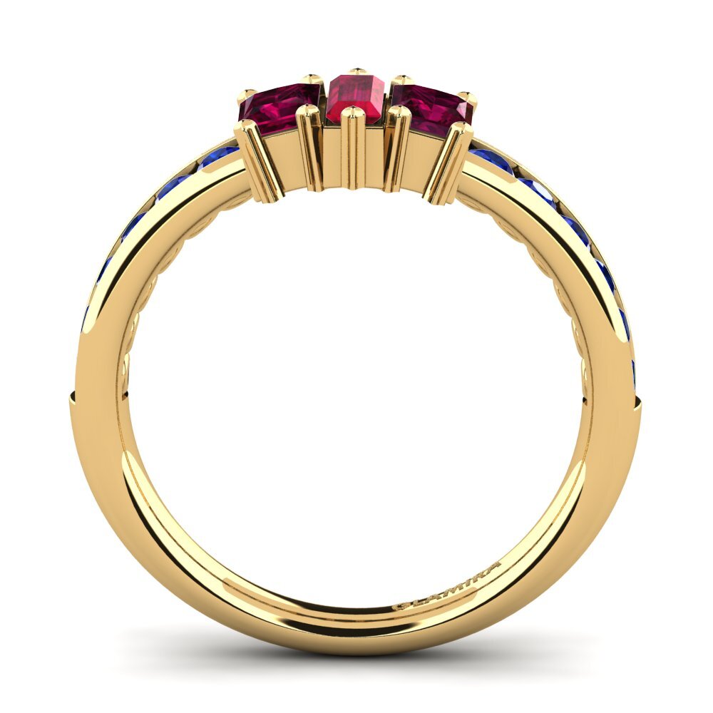 14ct Yellow Gold Rhodolite Garnet Engagement Ring Felicidad