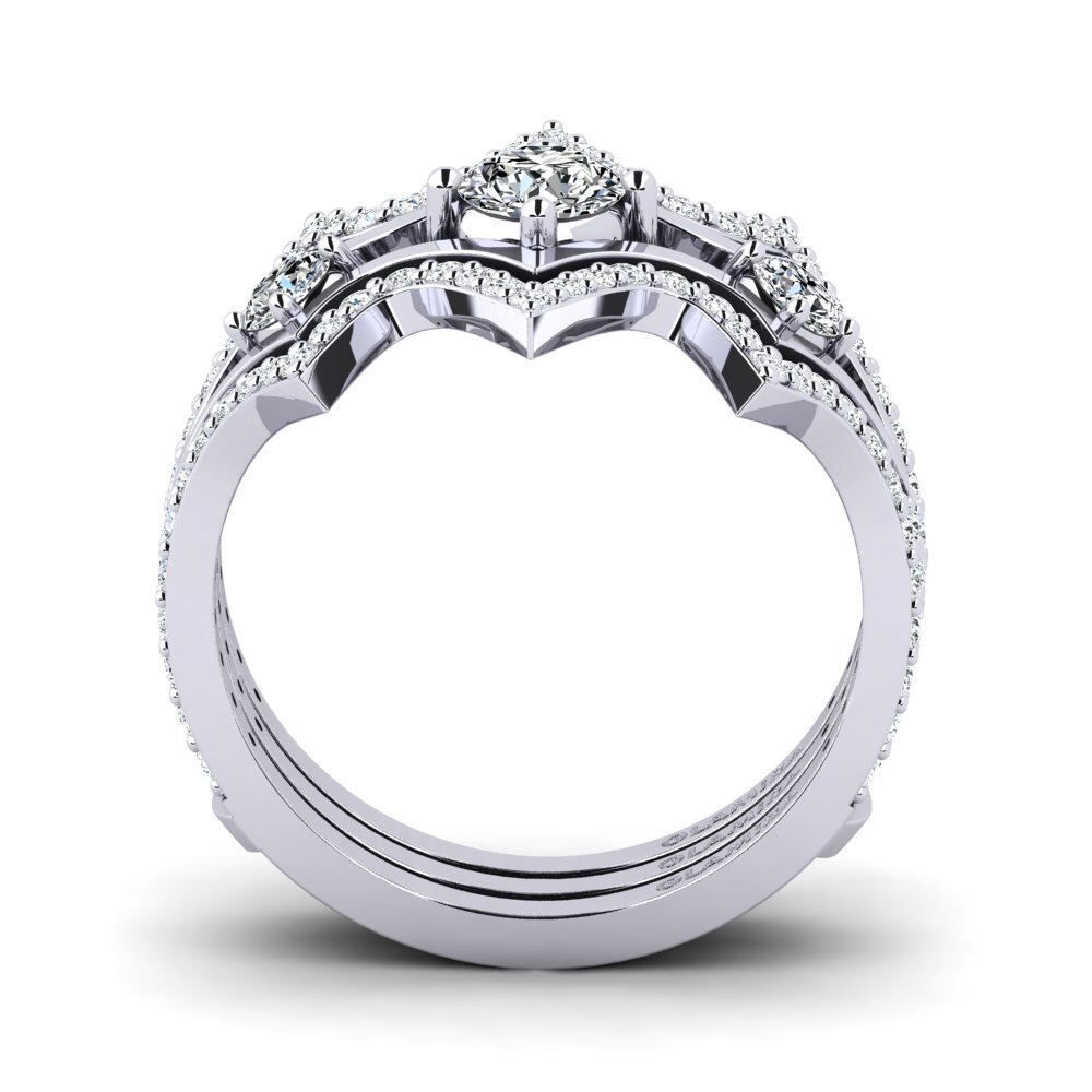 14ct White Gold Ring Fenix SET