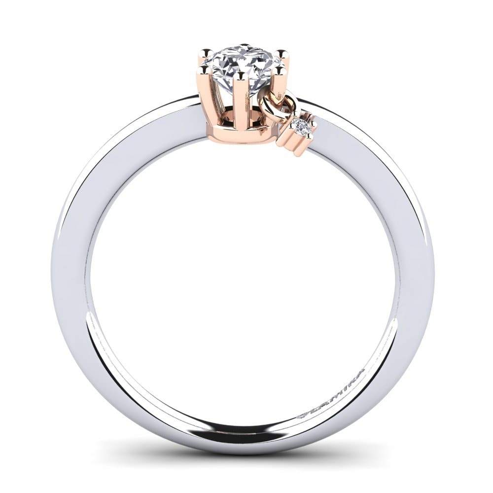 14k White & Rose Gold Engagement Ring Fibrizia