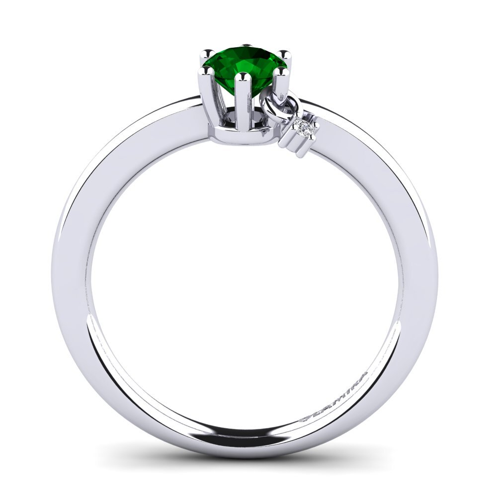 Green Zirconia Engagement Ring Fibrizia