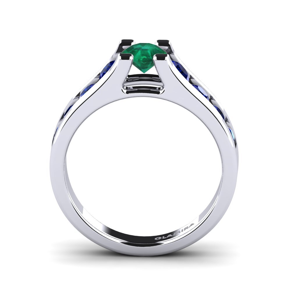White Silver Engagement Ring Fidanka