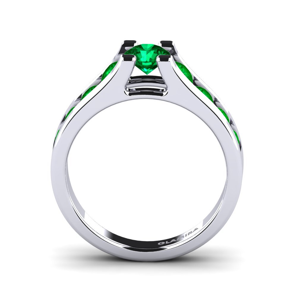 Emerald (Lab Created) Engagement Ring Fidanka