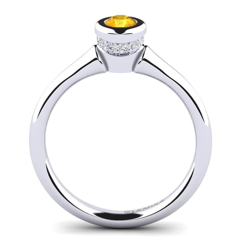 White Silver Citrine Women's Ring Fidelia