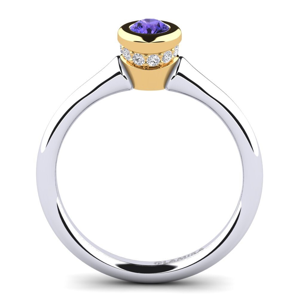 18ct White & Yellow Gold Tanzanite Women's Ring Fidelia