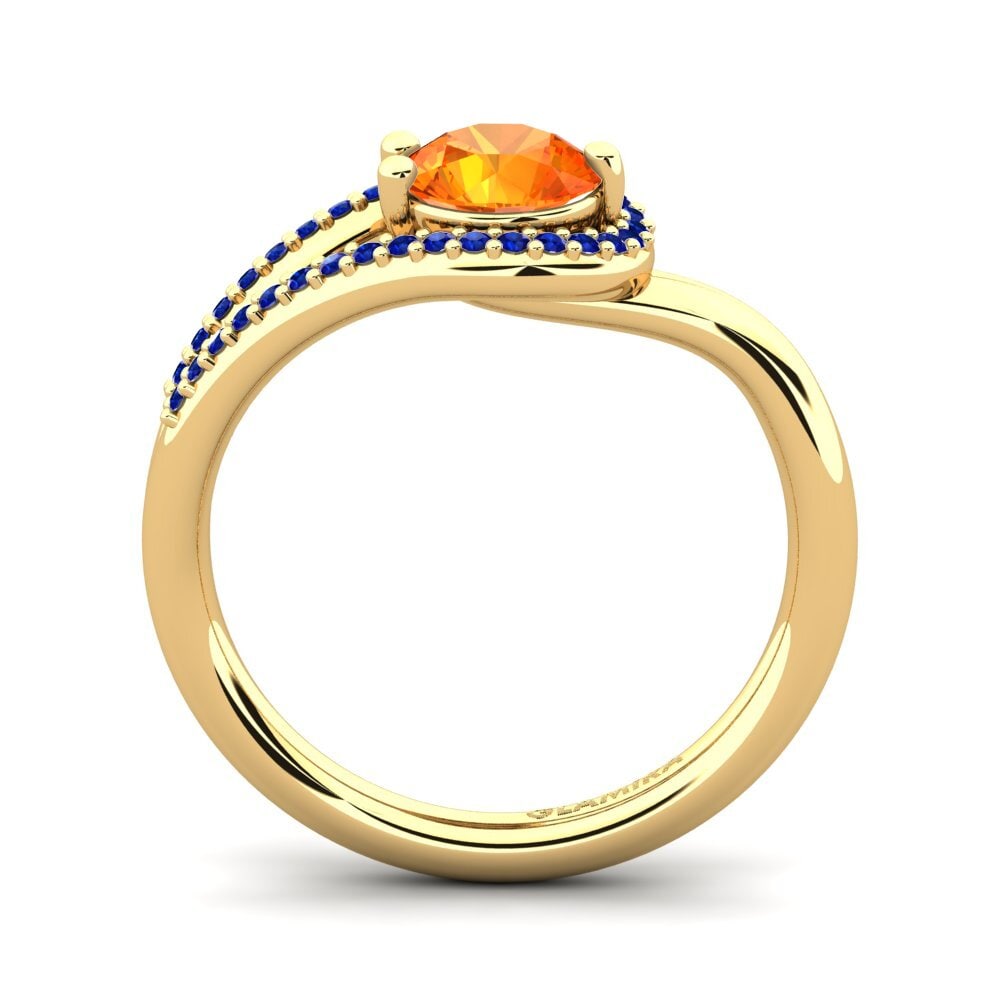 Orange Sapphire Engagement Ring Fidelma