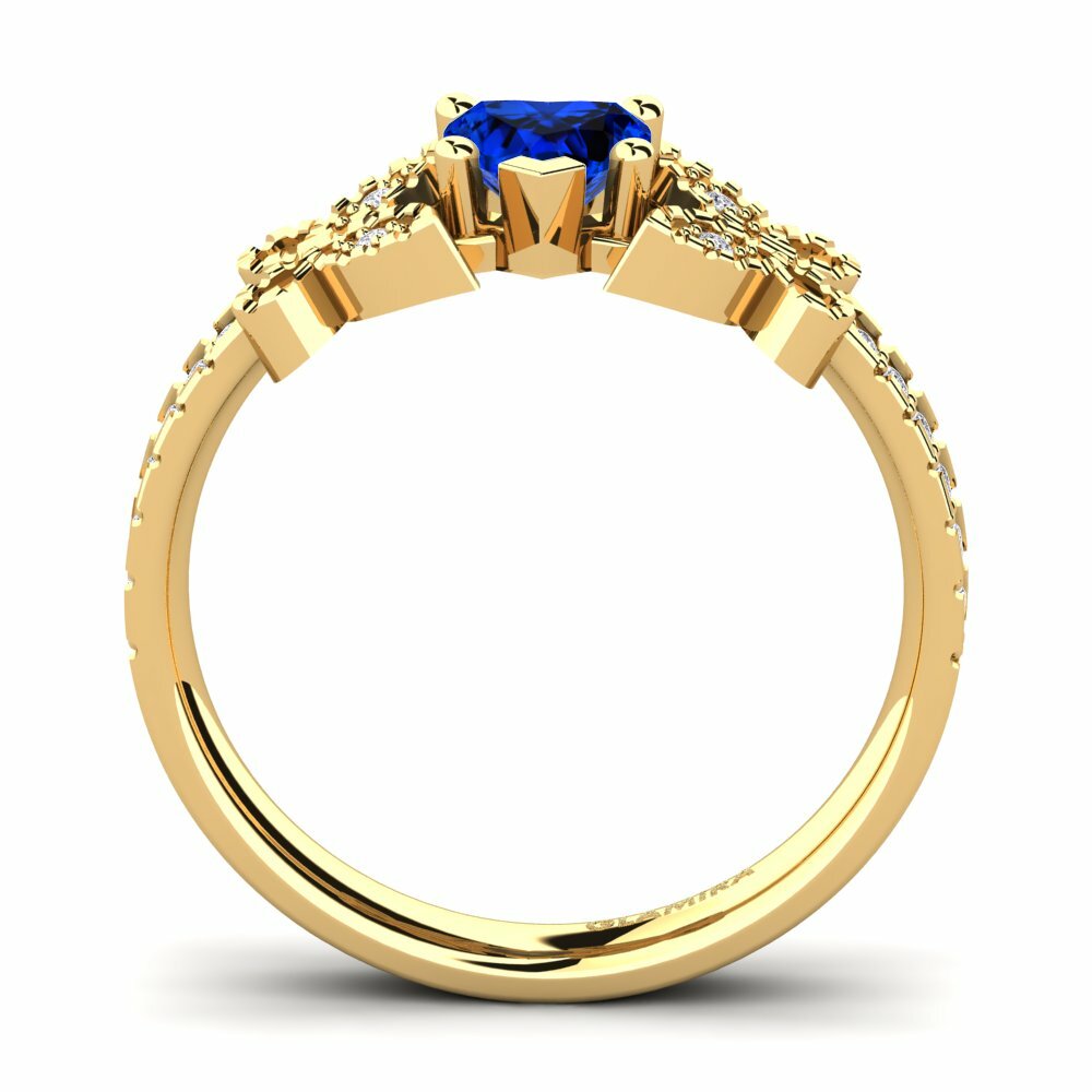 Sapphire (Lab Created) Engagement Ring Fiene