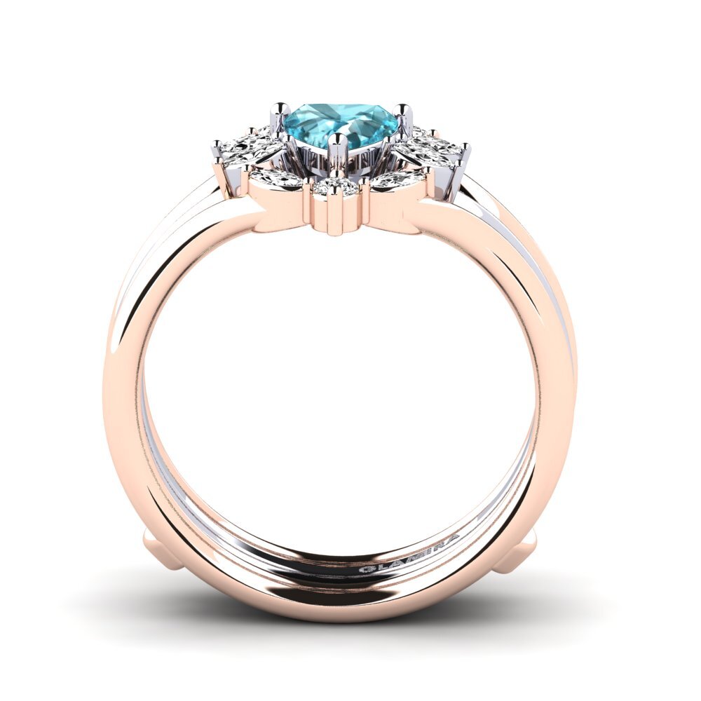 Corazón Circón Azul Anillo Finam SET