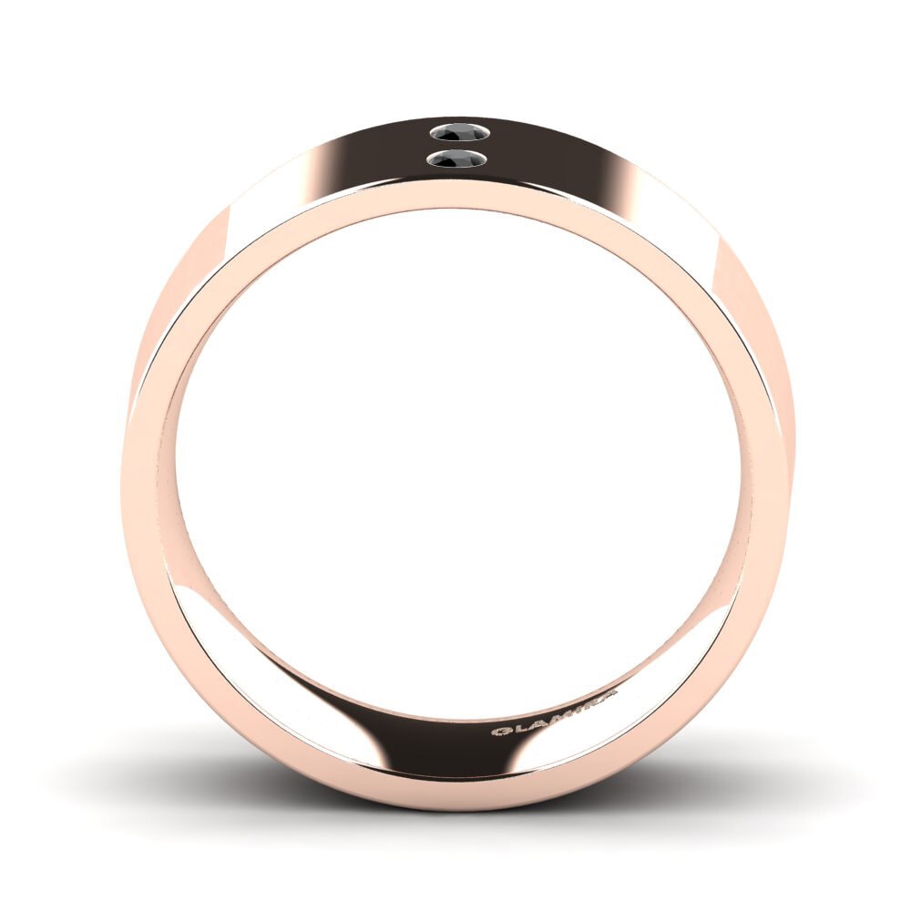 14ct Rose Gold Black Diamond Men's Ring Fine Tune