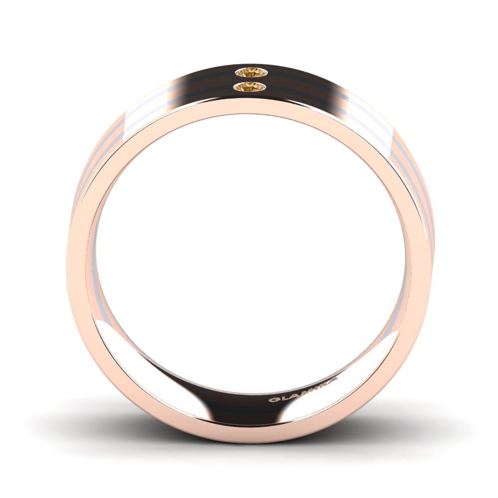 Oro Rosso & Bianco 375 Diamante Marrone Anello da uomo Fine Tune