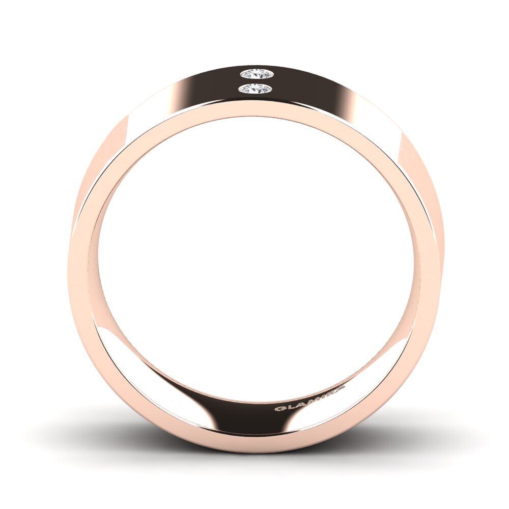 9ct Rose Gold White sapphire Men's Ring Fine Tune