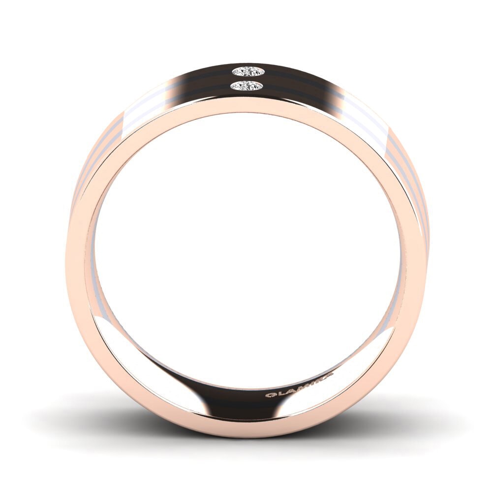 Oro Rosso & Bianco 585 Moissanite Anello da uomo Fine Tune