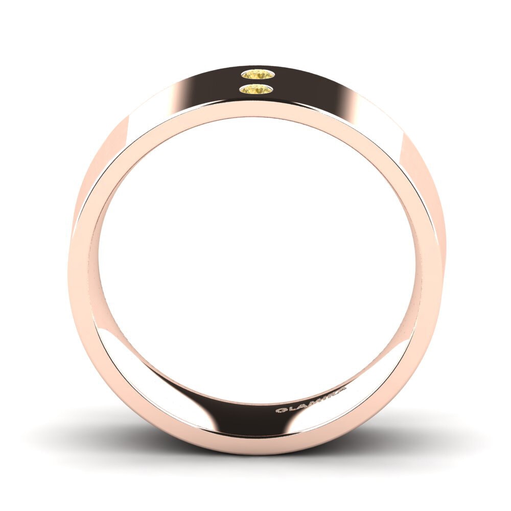 14ct Rose Gold Yellow Diamond Men's Ring Fine Tune
