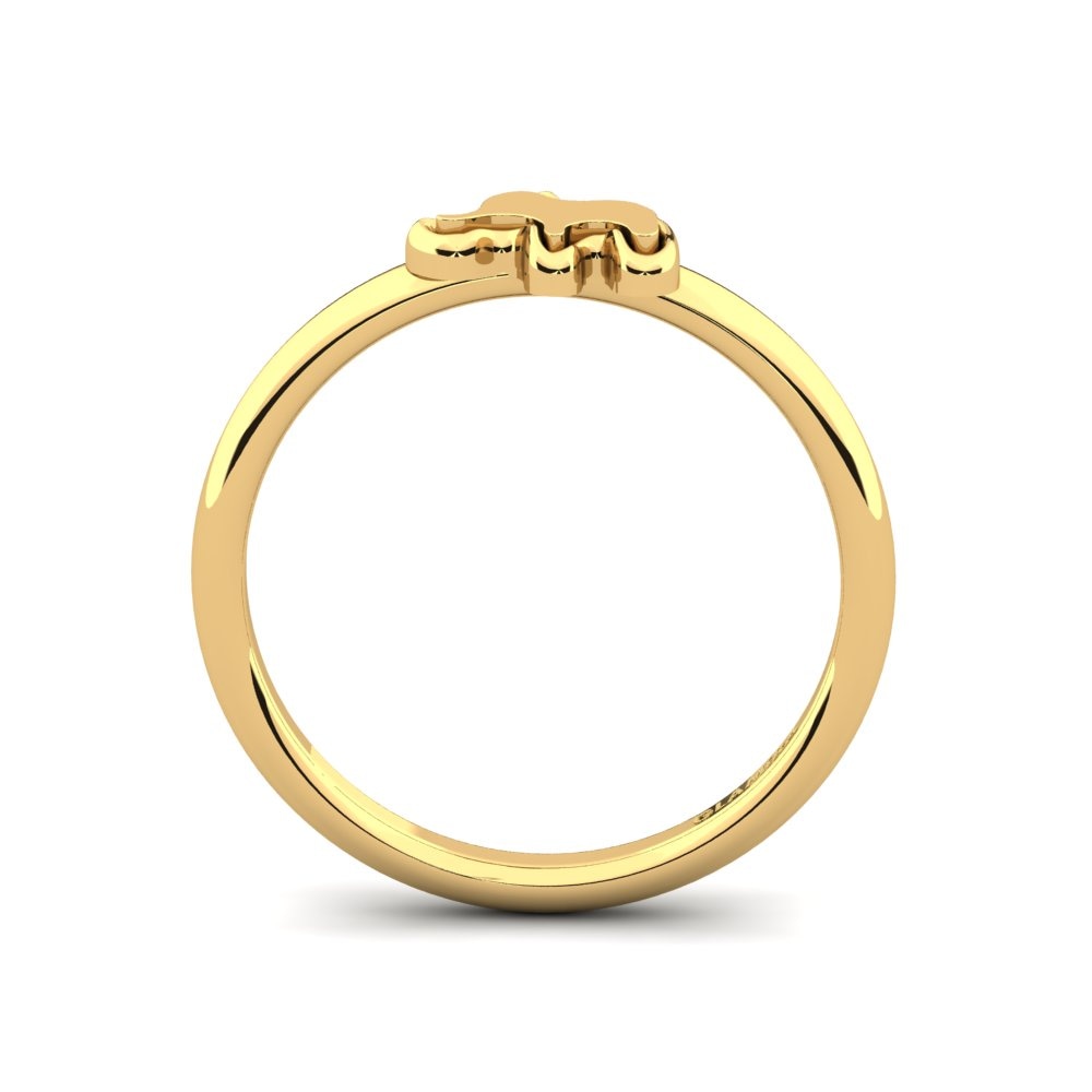 9k Oro Amarillo Anillo Fiyunata