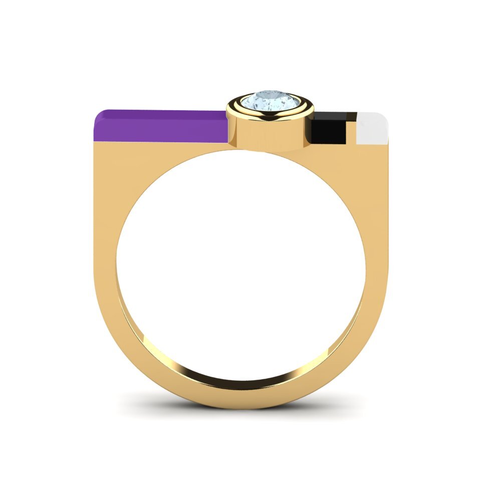 14k Oro Amarillo Anillo Fjel