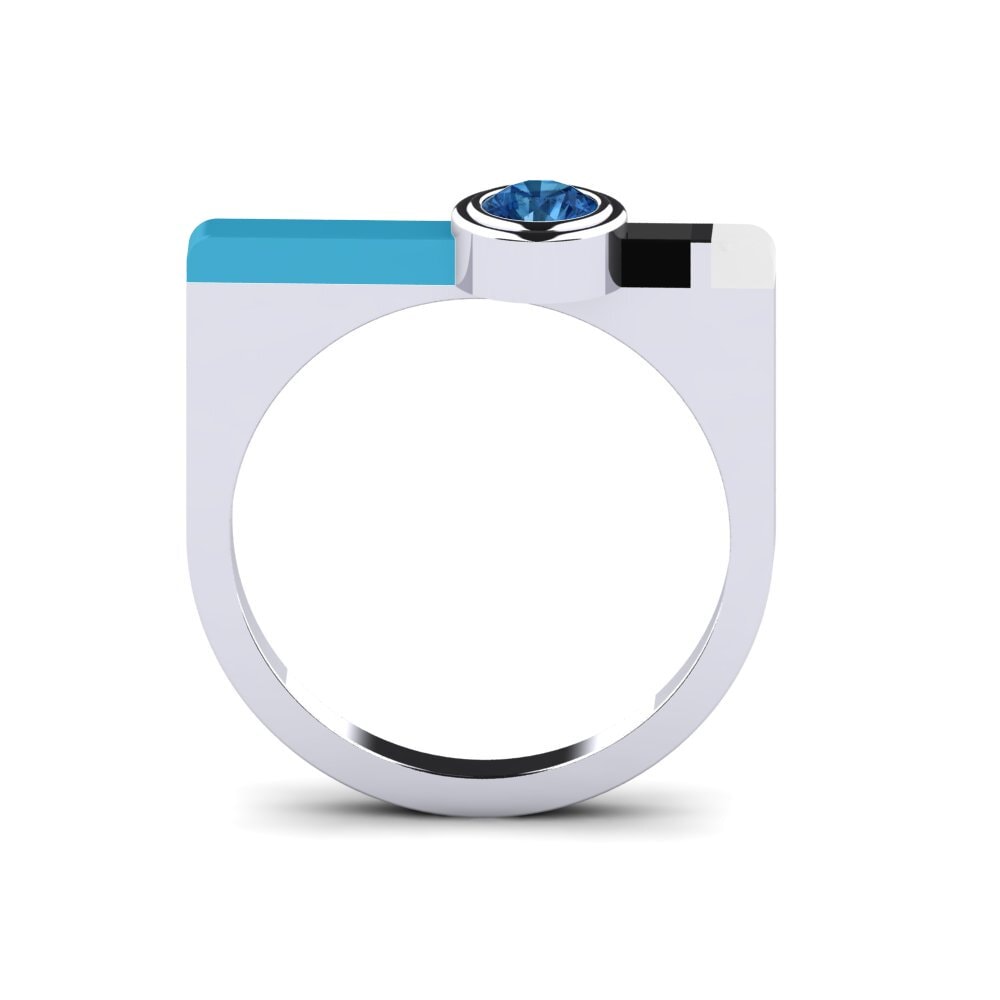 Dark Blue Zirconia Ring Fjel