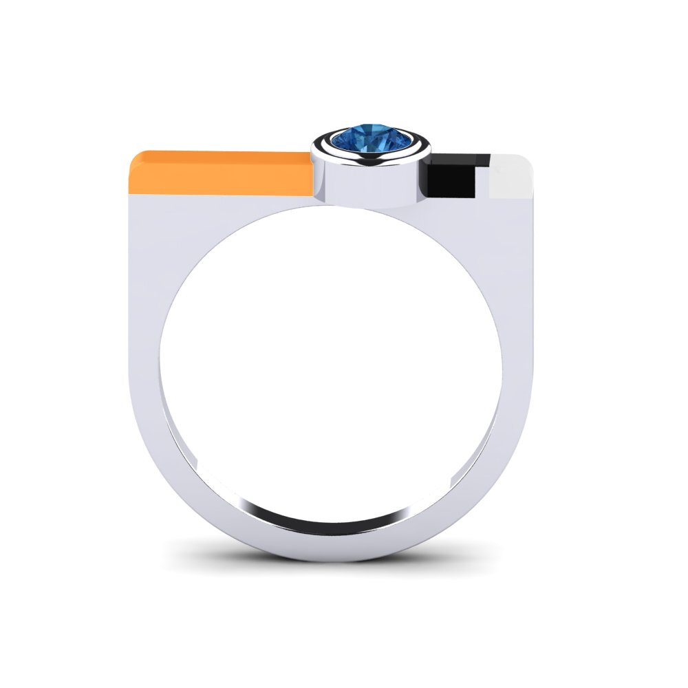 Dunkelblauer Zirkonia Ring Fjel