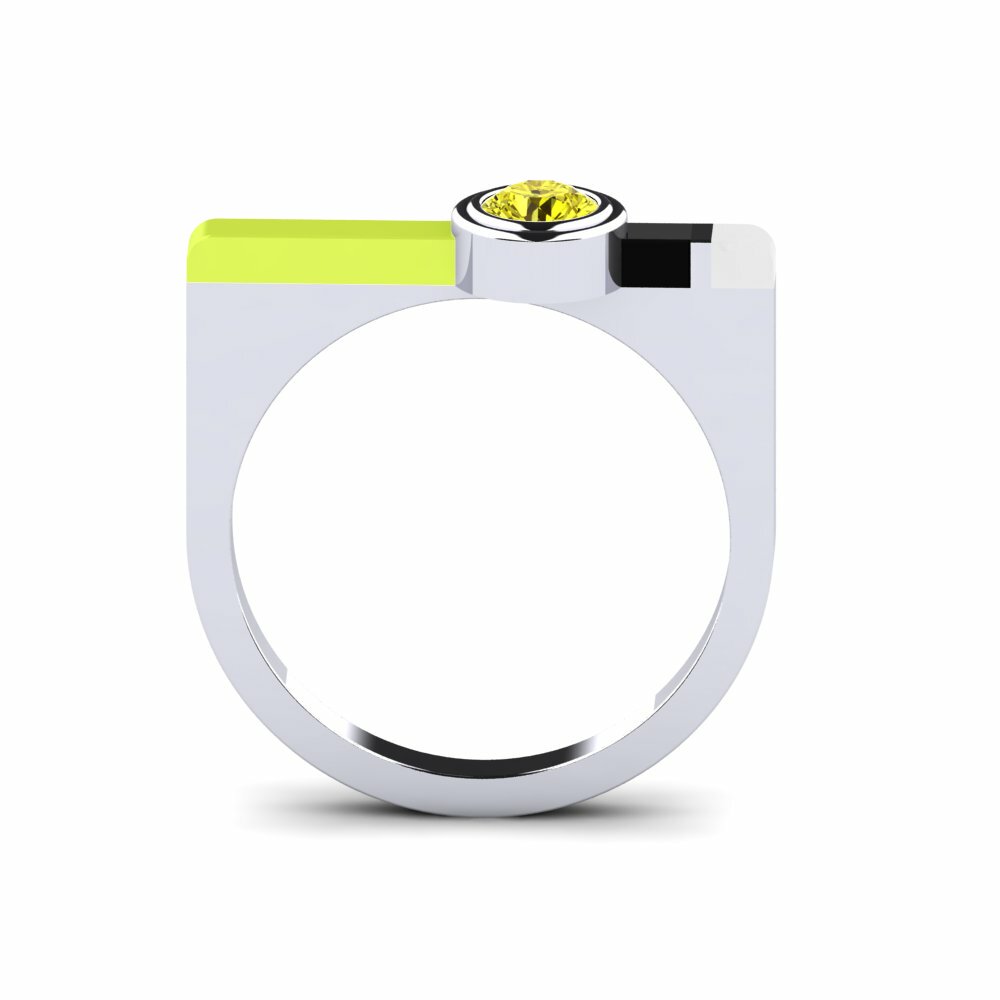 Diamant Jaune Bague Fjel