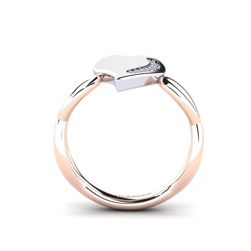14ct Rose & White Gold Diamond Ring Flaine